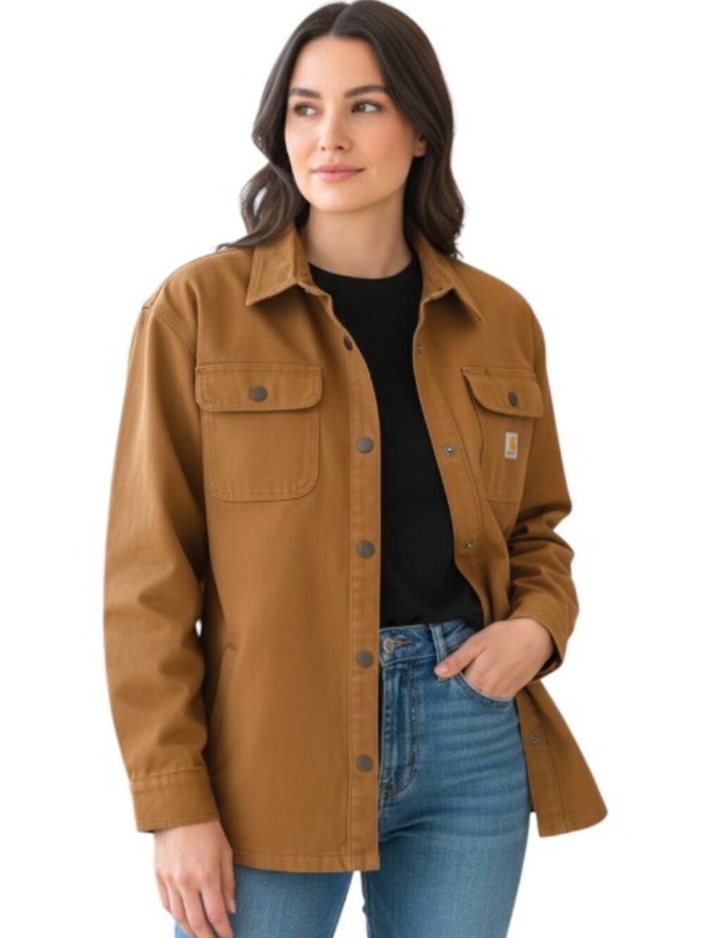 Carhartt Women's Rugged Flex Loose Fit Long Sleeve Shirt Jacket Size 2X